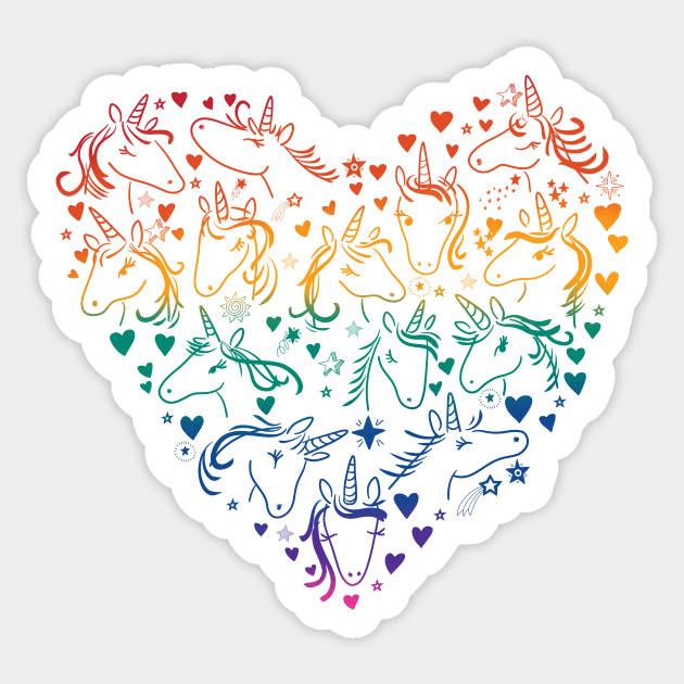 Unicorn Rainbow Heart Pride Sticker by rmcbuckeye